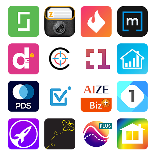 Collage de aplicaciones de smartphone aprobadas